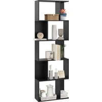 Mobile Libreria a 5 Ripiani Design Moderno , 60x24x184.5 cm, Nero