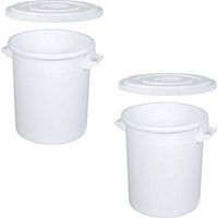 BRB 2x 50 Liter Futtertonne/Vorratstonne für Trockenfutter, mit Deckel, lebensmittelecht