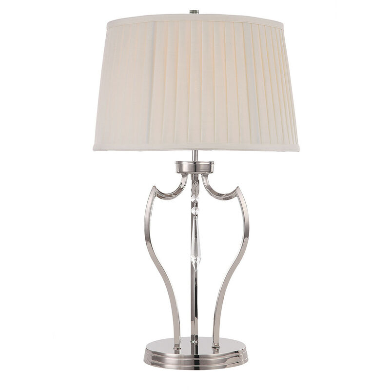 Pimlico - 1 Light Table Lamp Polished Nickel, E27 - Elstead