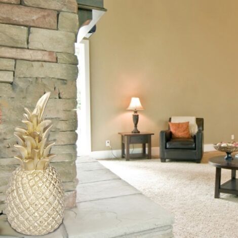 Piña de resina para decoración del hogar u oficina, estilo escandinavo, adorno de resina color dorado con cojín protector.