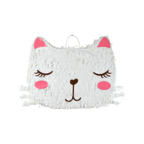 Pinata chat - Blanc - H 32 cm - Livraison gratuite