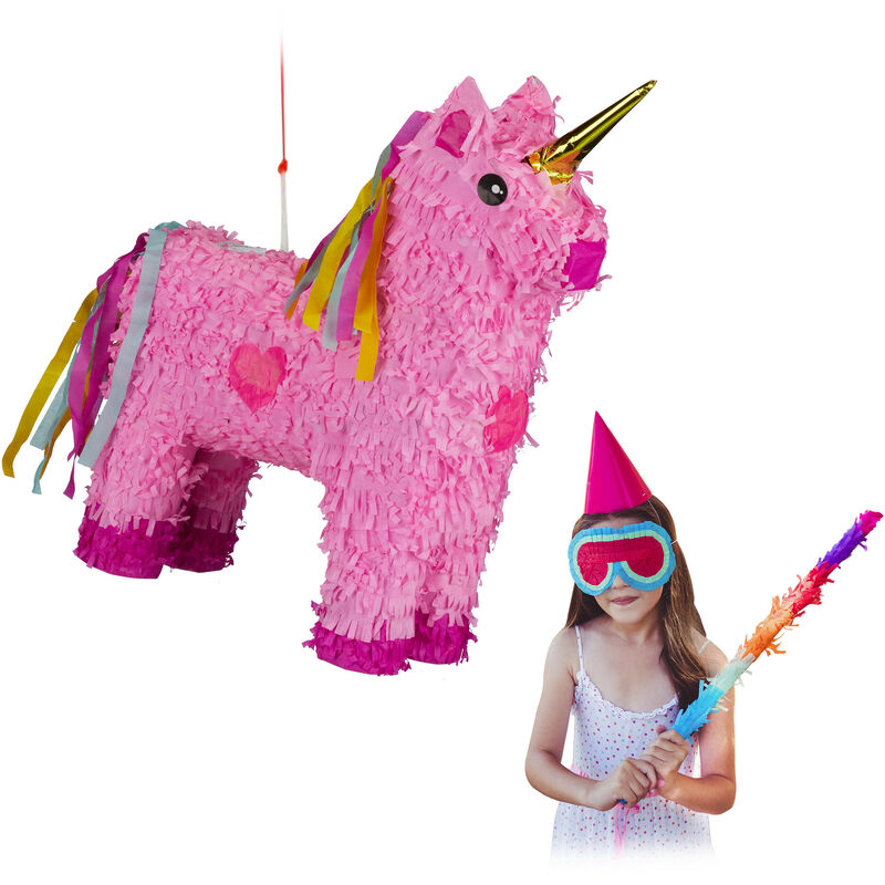 

Piñata Unicornio Rosa sin Relleno, Papel, 47 x 43 x 13 cm