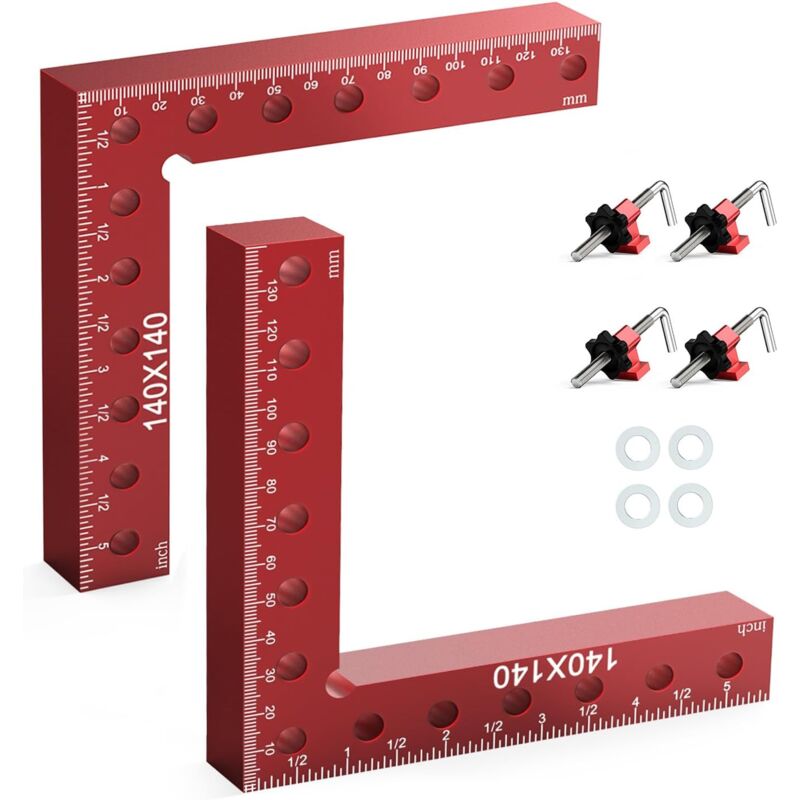 Pince à Angle Droit, 2PCS Étau d'Établis à 90 Degrés Type L pour Travail du Bois, 14 x 14 cm Presses d'Angles Serre-Joints pour Fixation Rapide du