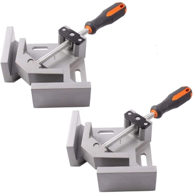 Pince à Angle Droit à 90 Degrés, 2 Pièces Robustes étau d'Angle en Alliage d'Aluminium Réglable pour Menuiserie Armoire Tiroir Charpentier Soudage