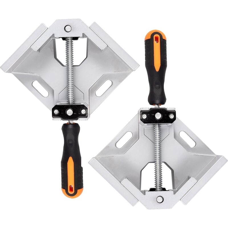 Pince à Angle Droit à 90 Degrés, 2pcs Serre-Joint à Angle Droit en Alliage d'Aluminium Machoire Étau d'Angle Reglable 70 mm Pince d'Angle pour Outils
