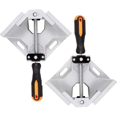 Pince à Angle Droit à 90 Degrés, 2pcs Serre-Joint à Angle Droit en Alliage d'Aluminium Machoire Étau d'Angle Reglable 70 mm Pince d'Angle pour Outils à Main Bricolage