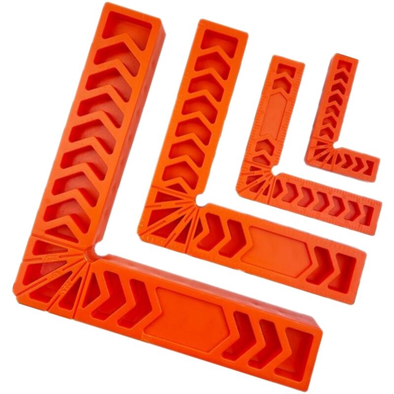 Pince à Angle Droit à 90 Degrés, Lot de 4 équerres de positionnement, Serre Joint, 80 mm/100 mm/150 mm/200 mm