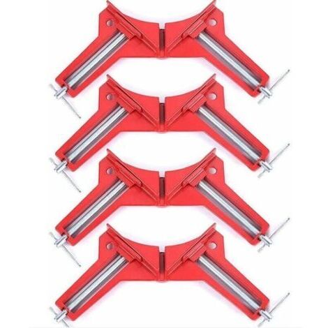Pince à Angle Droit à 90 Degrés pour le Travail Du Bois, 4Pcs Presses d'angles Ensemble Machoire Etau Reglable à Bois, Serre Joint Angle Pour Cadre Photo Wedge Menuiserie Soudure