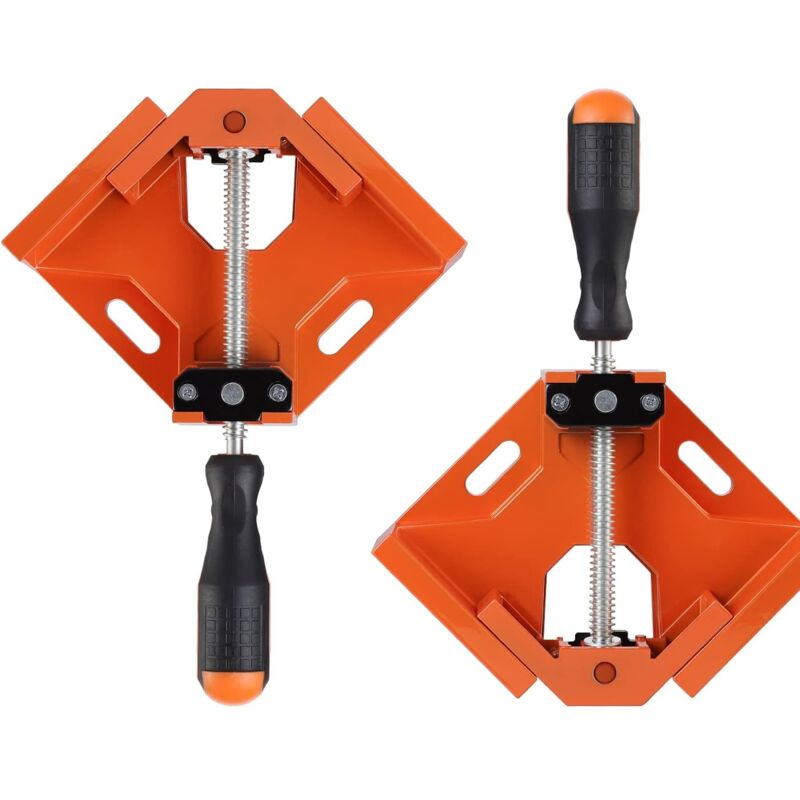 Pince à Angle droit en aluminium à 90 degrés, ensemble de 2 pièces avec mâchoires pivotantes réglables pour le travail du bois et le cadre photo