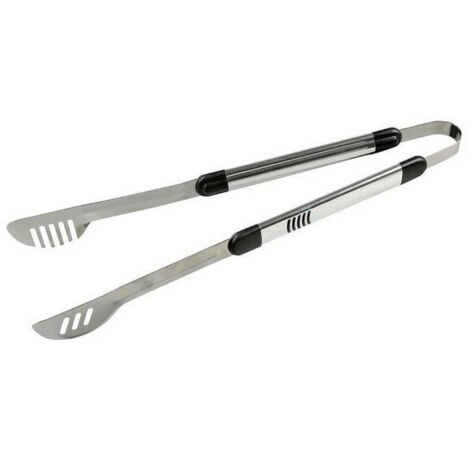 Pince à barbecue dede 49 cm, tool de en acier inoxydable, pour les grillades, design robuste, couleur argentée