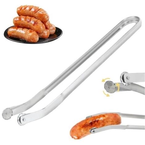 Pince à barbecue - sh - Pince à saucisse longue - Acier inoxydable - 38 cm - Ustensile essentiel