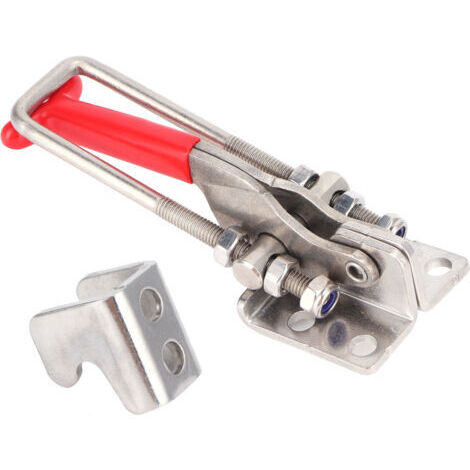 Pince à bascule de moraillon, loquet à boucle Loquet profilé en acier inoxydable pour automobiles pour le travail du bois pour les portes