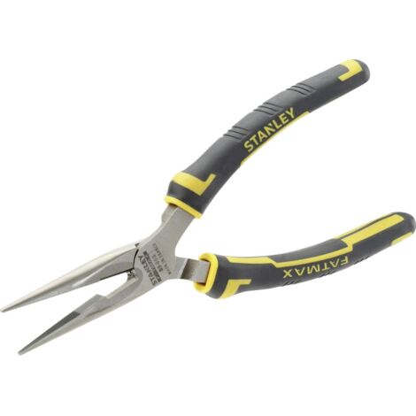 Stanley – Pince à bec demi-rond plat 160 mm – Acier traité thermiquement – Poignée ergonomique bi-matière – Lames affûtées pour précision