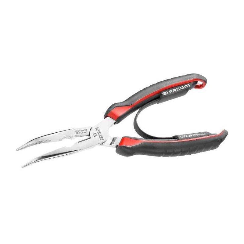 Pince a becs Facom 195A.20CPEPB - Demi ronds - Longs - Coudés - Effilés - 200 mm