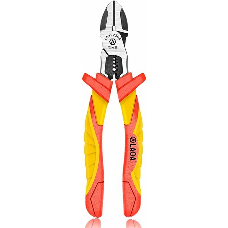 Pince à bec diagonal, pince coupante latérale, pince d'électricien isolée vde 1000V, 8 pouces Laoa