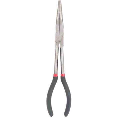 Pince à Bec incurvé de 11 Pouces en Acier trempé, Pince à Manche en Plastique avec Poignée Allongée, Outil pour le Travail au Tour, L'artisanat et la Résistance au Dérapage,