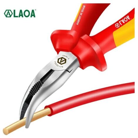 Pince à Bec Long Courbé Isolée 1000V 20,6 cm pour Électriciens Outil Précision Câblage