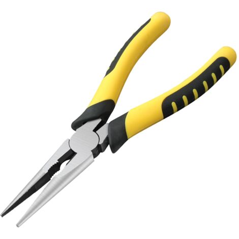 Pince à bec long de 8 pouces, pince coupante de précision en acier robuste avec coupe-fil, poignée ergonomique antidérapante — Idéale pour la maison, la pêche, la bijouterie et les loisirs créatifs.