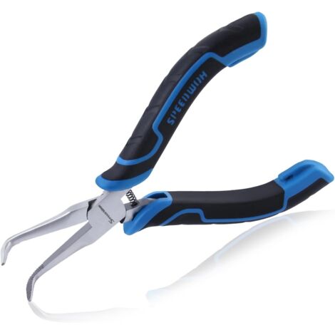 Pince à bec pointu mâchoire dentelée 45° coudée pour bijoux, entretien informatique, réparation électronique, pliage de fil idéal
