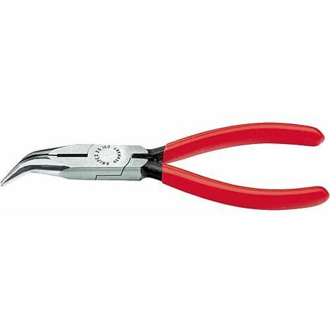 Pince a becs demi-ronds av lame polie revetement plastique Machoire coude 40°. Longueur 160 mm
