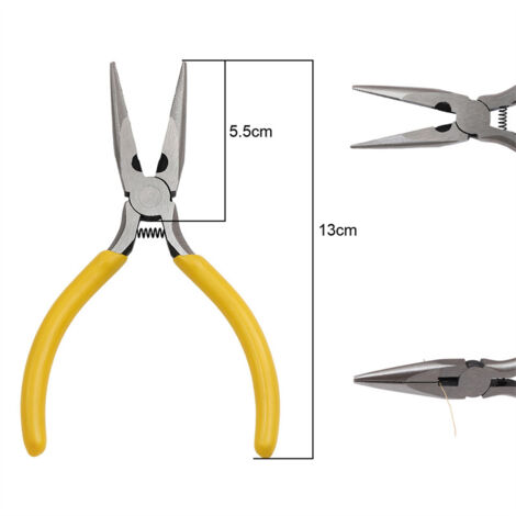 Pince à becs fins forgée en acier à haute teneur en carbone - Mini - Bricolage - Denté