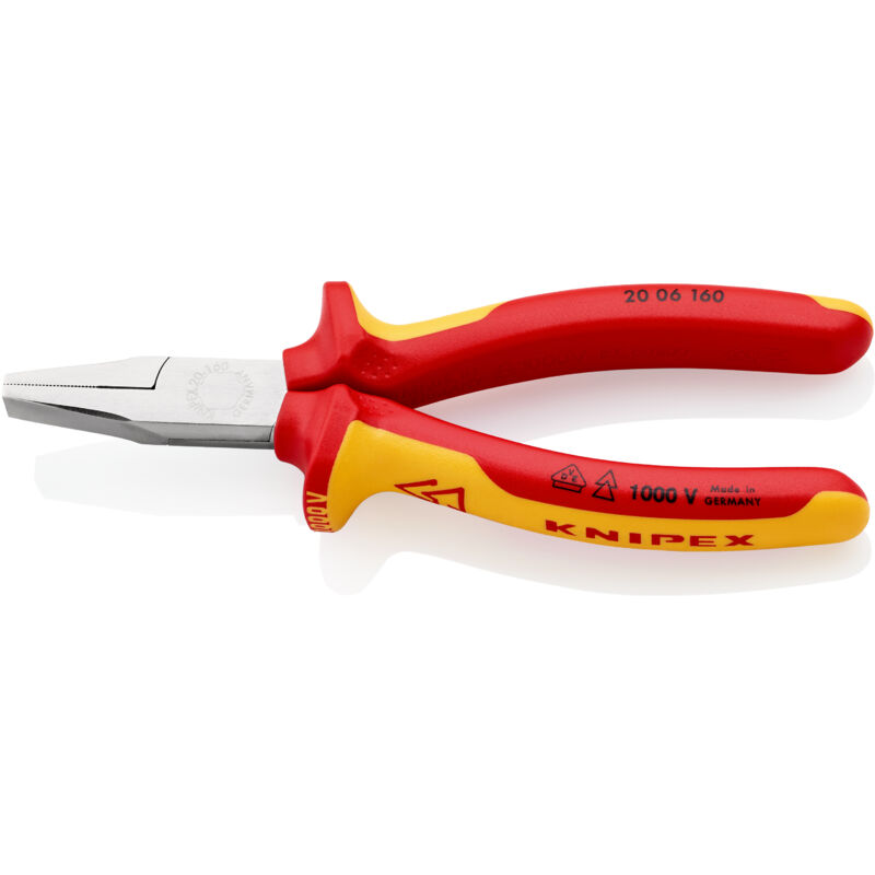 Knipex - 20 06 160 vde Pince à becs plats droite Acier magnétique Chrome-Vanadium 160 mm