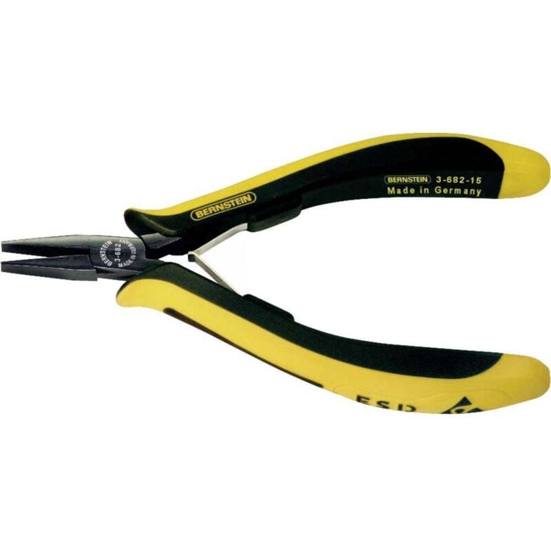 Bernstein - Tools for Electronics 3-682-15 antistatique (esd) Pince à becs plats droite Acier spécial 130 mm