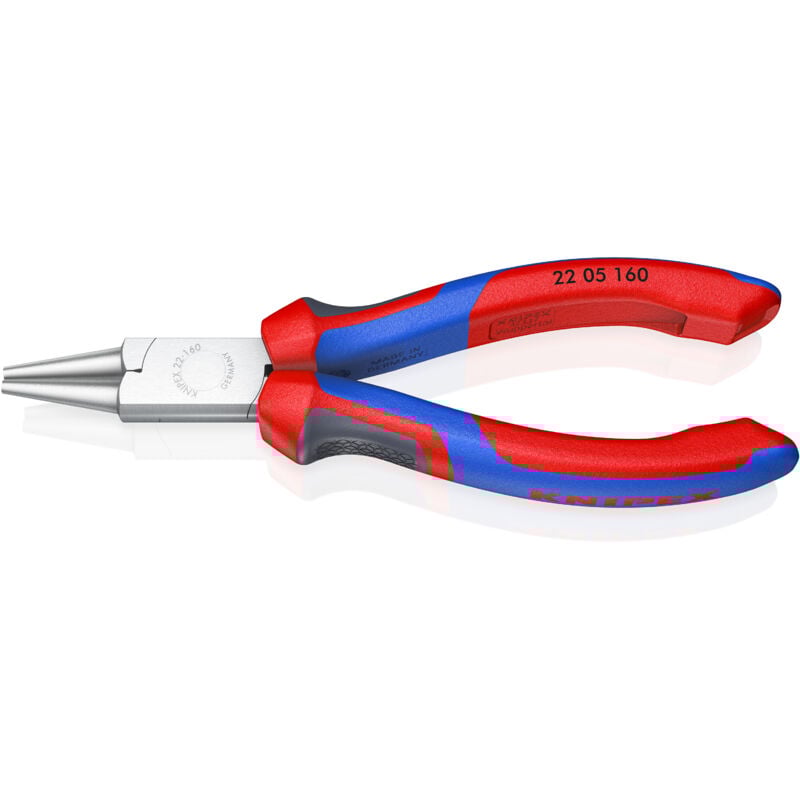 22 05 160 pour l'atelier Pince à bouts ronds droite Acier magnétique Chrome-Vanadium 160 mm - Knipex