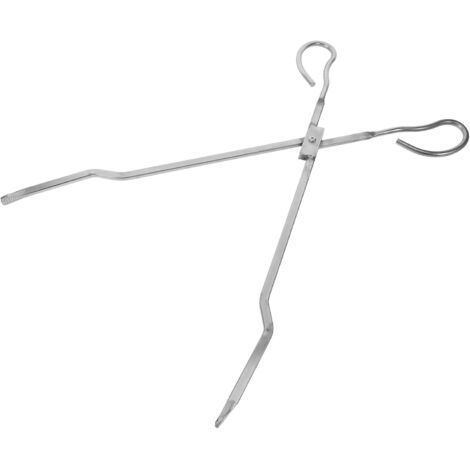 Pince à Bûches en Acier Inoxydable 52 CM Pince Robuste pour Feu de Camp