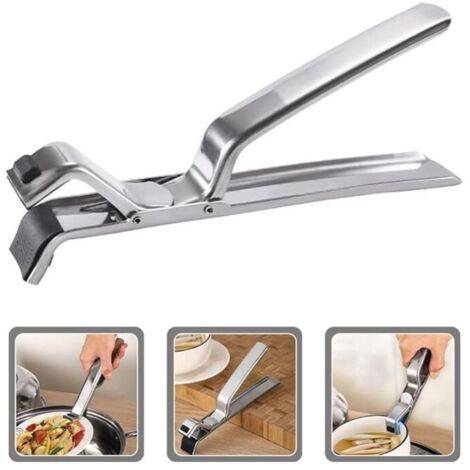 Pince à casserole, pince à cuisinière électrique, pince à bol en acier inoxydable, pince de support de cuisinière électrique adaptée au four à micro-ondes et au cuiseur vapeur
