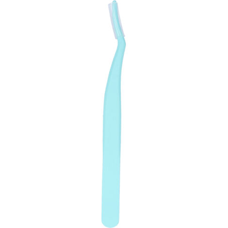 Pince à Cils Courbée en Acier Inoxydable pour Pose d'Extensions de Cils, Clip Auxiliaire Bleu Fluorescent