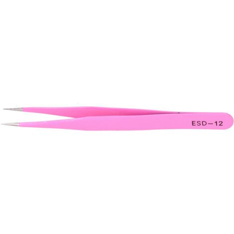Pince à cils en acier inoxydable pour extensions, précise et portable, tête droite ESD-12