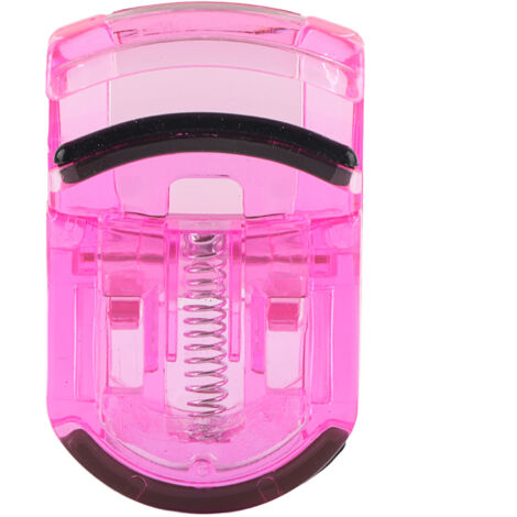 Pince à cils portable mini avec embout en caoutchouc pour un recourbage naturel - Outil cosmétique rose