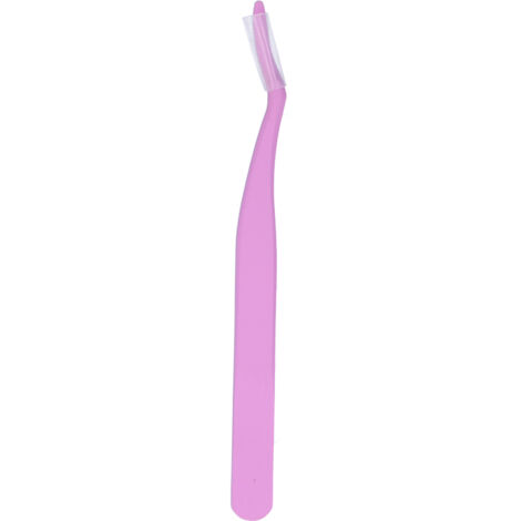 Pince à cils recourbée en acier inoxydable pour extensions - Clip auxiliaire violet fluorescent