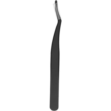 Pince à cils recourbée en acier inoxydable pour pose d'extensions et faux cils - Noir