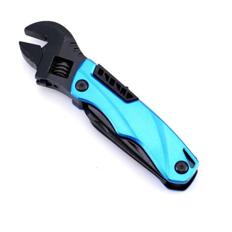Pince à clé multifonctionnelle couteau pliant outil de réparation de clé à scie (bleu-noir)