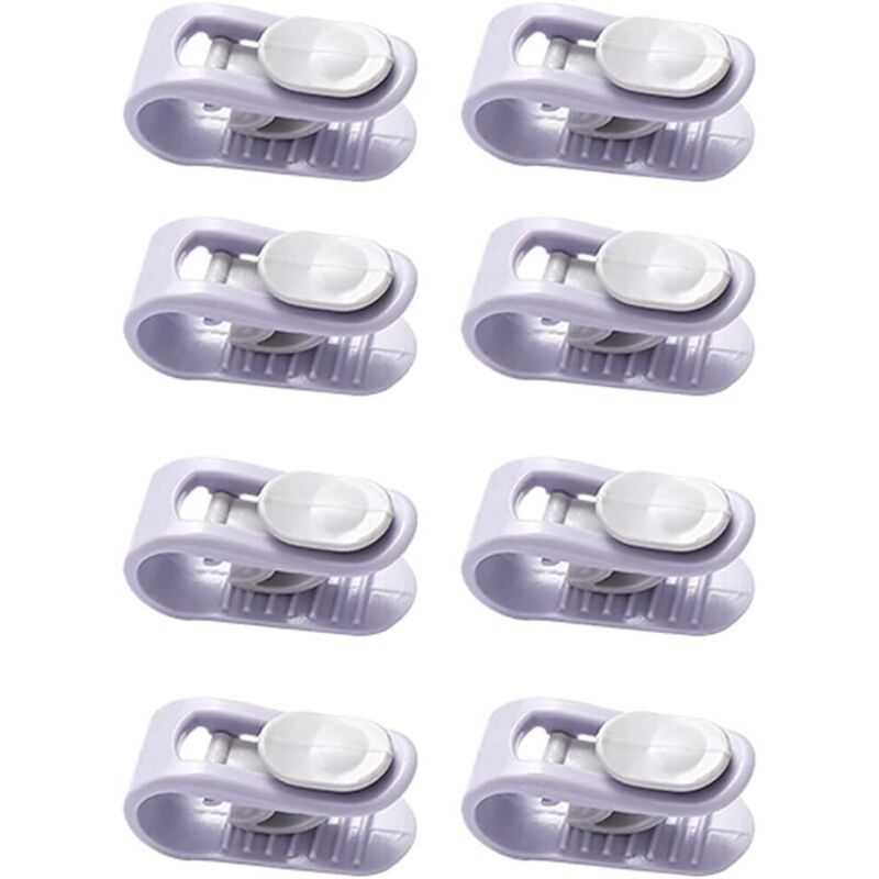 Pince à couette 8 pièces pince antidérapante sans épingle drap de lit couette tenir vêtements chaussettes rideau couette clips (Violet)