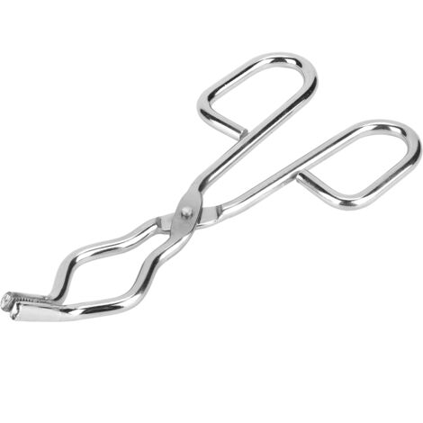 Pince à creuset en acier inoxydable avec porte-bécher et rivet de qualité aéronautique (200 mm / 7,87 po)