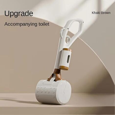 Pince à déjections canines pour le nettoyage des toilettes, kaki et marron.