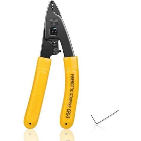 Pince à dénuder multifonction, 1 pièce, Pince Coupante, Pince a Sertir pour Dénuder et Couper, avec manche professionnel et artisanat raffiné, pour Cables Electriques et Coaxes, jaune