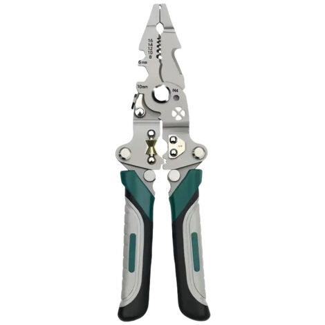Pince à dénuder multifonction pliable 12 en 1 pour couper, sertir et enrouler des fils pour électriciens domestiques (6 mm)