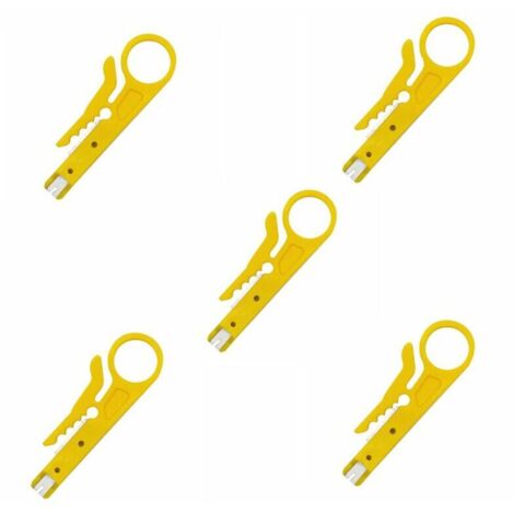 Pince à dénuder Portable Pince à sertir Outil de sertissage Outil de dénudage de câbleOutil de Ligne de CoupeProfessional Design,jaune,5 pièces