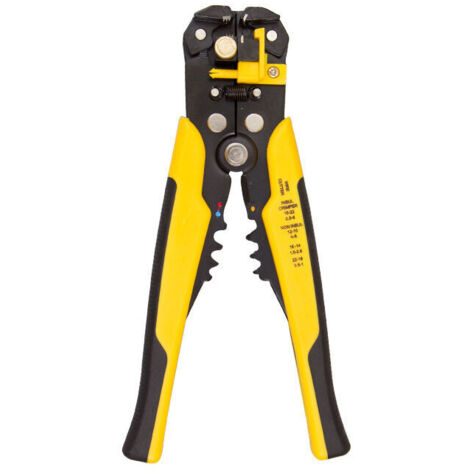 Pince à Dénuder,Pince à Sertir Dénudeur,de Fils Automatique，avec Reglage de Précision Cables AWG 22-10 (0,26.0mm²)，Pince Automatique avec Reglage de Précision Cables AWG