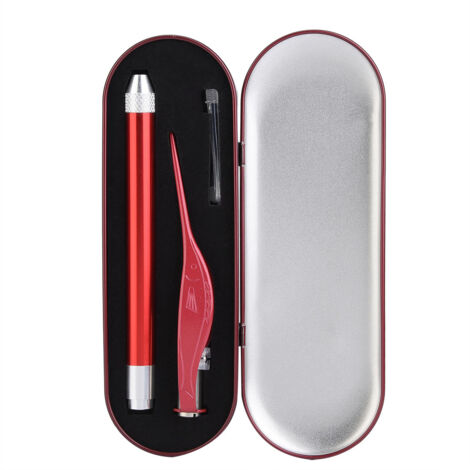 Pince à épiler lumineuse en acier inoxydable pour bébé - Set de nettoyage d'oreilles durable (Rouge)
