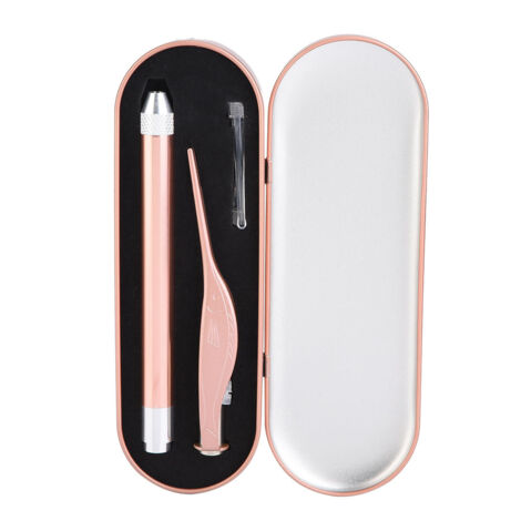 Pince à épiler lumineuse en acier inoxydable pour enfants - Nettoyage d'oreilles (Rose doré)