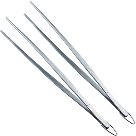 Pince à épiler multifonctionnelle HINMAY de 30 cm (12 pouces) avec pince à steak en acier inoxydable et longue pince à épiler pour barbecue