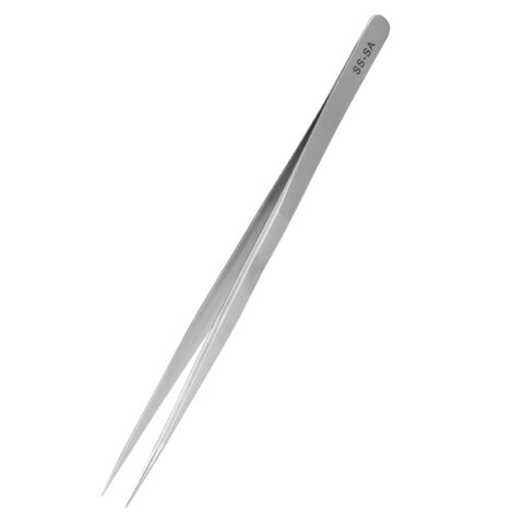Pince à extensions de cils en acier inoxydable, fine et pointue pour nail art