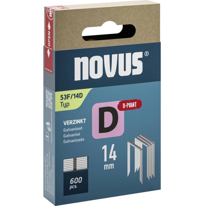 Novus 042-0793 Type 53F Flat Wire Clips 600 pieces for Tackers 14x...