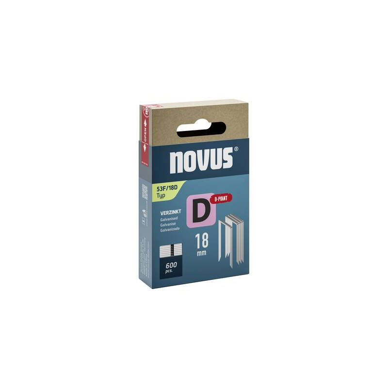 Novus - agrafes à fil plat - type 53 f 600 pc(s) 042-0794 dimensions (l x l) 18 mm x 11.3 mm