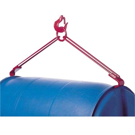 Pince à fût horizontale manuelle pour palan et grue - Fût métallique ou plastique à rebord 220L - Charge max 350kg - 840000267